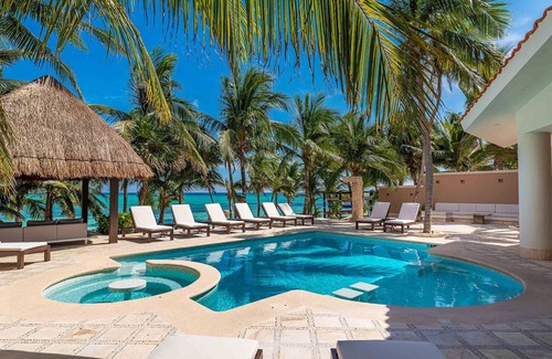 Soliman Bay Villa | Beachfront 12BR Villa Lol-Beh, Near Tulum w/Pool and Stunning Rooftop Views