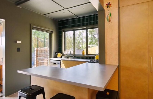 New Brighton Apartment | Beachfront Bach-Beach front Bach with a retro vibe