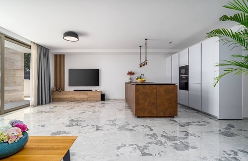 Duce Villa | Beachfront Villa Erce with private 40sqm heated pool, a Gym, 7 en-suite bedrooms, a rooftop terrace, 2 living areas