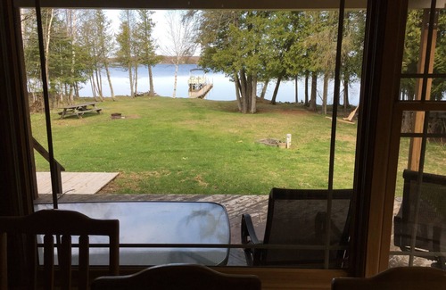 Gould City House | Beautiful Lakefront Home with Pontoon on S. Manistique Lake
