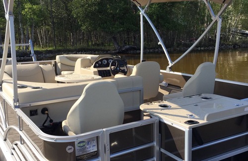 Gould City House | Beautiful Lakefront Home with Pontoon on S. Manistique Lake