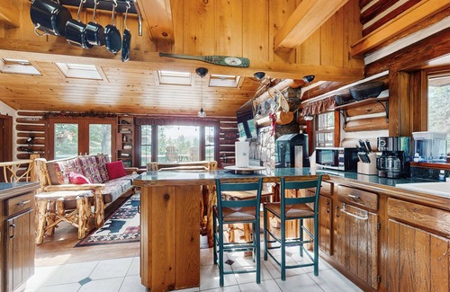 Bolton Landing House | Beautiful log home w/mountain views, gas fireplace & arcade games- close to lake
