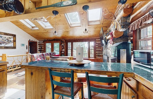 Bolton Landing House | Beautiful log home w/mountain views, gas fireplace & arcade games- close to lake