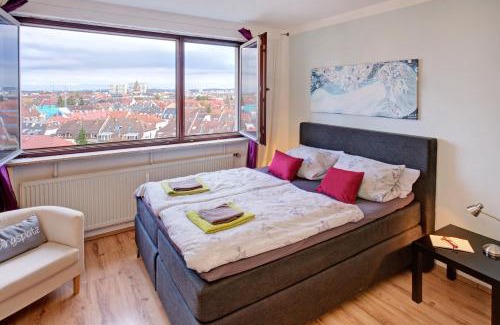 Weststadt Sudlicher Teil Apartment | Blick über Karlsruhe - Ferienwohnung Panorama