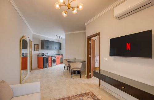 New Cairo Apartment | Bright 1BR Apt W/Balcony, Lotus, By Travelholic