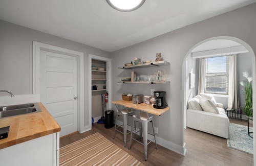 Lake Geneva Apartment | Broad Street Suite 1 |Parking Available |Downton |Walkable |Above Restaurant | King & Queen Bedroom