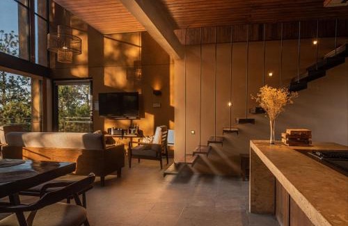 Mazamitla Villa | Cabaña de lujo con Tina y Fogatero Vistas al Bosque de Mazamitla