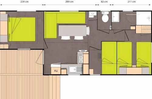 Saint-Romans House | Camping Lac du Marandan *** - Mobile home Comfort Plus 4 Rooms 6 People