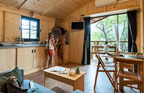Bauduen Ski Chalet | Camping Tikayan Rives du Lac de Sainte Croix* - KENYA COTTAGE. STANDARD WITH SPA 5 people