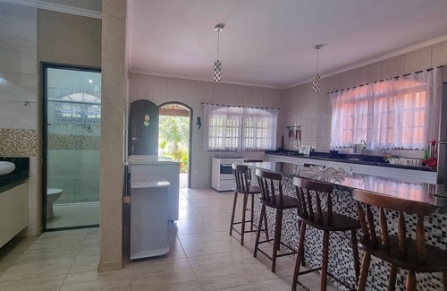 Jardim Coronel House | Chácara na praia, piscina, área gourmet, wi-fi