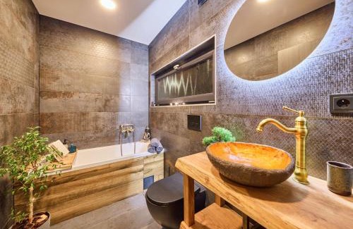 Mlade Buky Ski Chalet | Chalet Luxe Timber Lodge & Relaxing Bath by Interhome