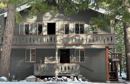 Carnelian Bay Ski Chalet | Chalet style cabin with expansive great room, awesome decks, hot tub & lake view