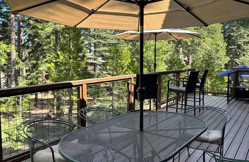 Carnelian Bay Ski Chalet | Chalet style cabin with expansive great room, awesome decks, hot tub & lake view