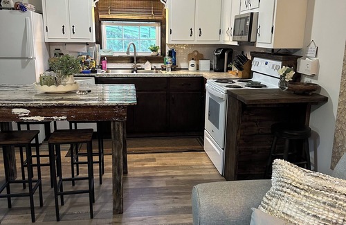 Laurel Springs Other | Charming farmhouse with 3 bedrooms and WiFi, AC by mountain stream and pond