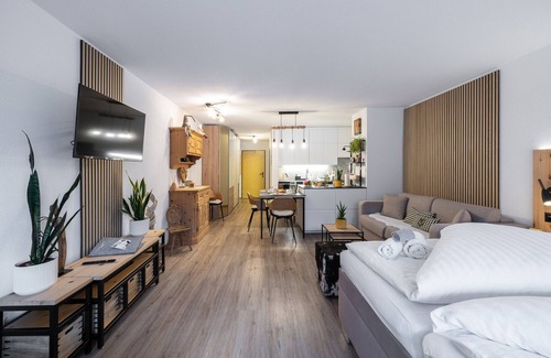 Engadin Scoul Apartment | CHASA TULAI F114: GENEROUSLY RENOVATED ALPENCHIC STUDIO IN HOLIDAY PARK TULAI F114