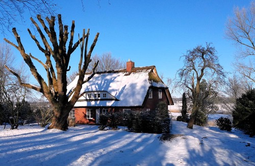 Breiholz House | Christmas right on the water: Large thatched house for 8 people with fireplace