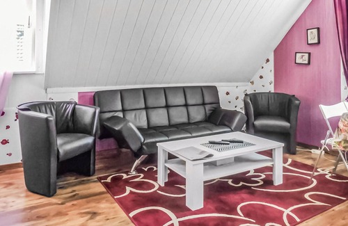 Bad Rehburg Apartment | Colorful vacation apartment with a view of the surrounding fields.