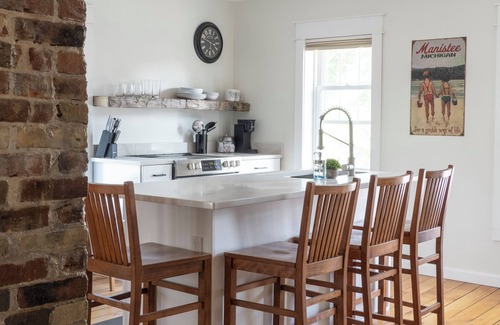 Manistee Apartment | Cozy 1+ Bedroom Haven with Charm and is a block from downtown!