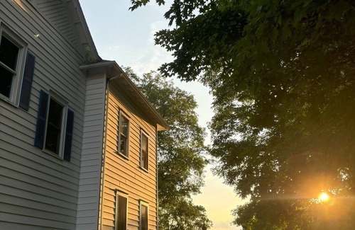 Saugerties South House | Cozy Bedroom With Fireplace