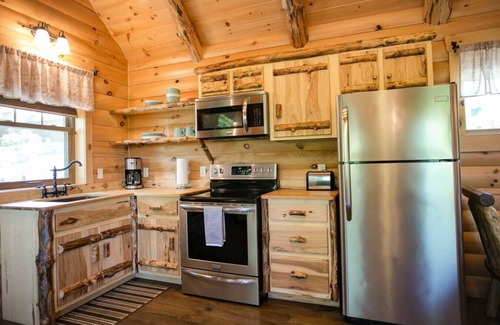 Millersburg Cabin | Cozy Cabin Getaway with Fireplace, Kitchen, Jacuzzi Tub - Sleeps 2