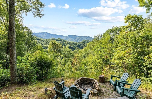 Cranberry Falls Cabin | Cozy Mountain Cabin - Amazing View! Central heat/AC, fireplace, firepit