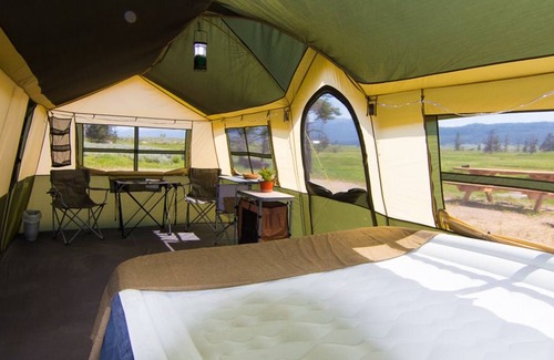 Tamarack Resort RV Rental | Creekside 2 Bedroom Cabin Tent