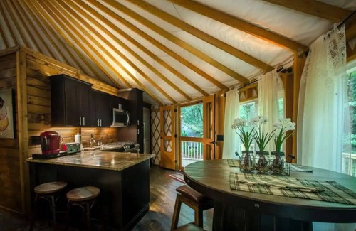 Topton House | Creekside Cove Yurt - Creekside Glamping w/Private Hot Tub