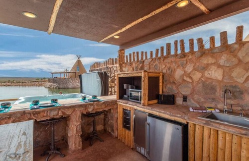 Virgin RV Rental | Crow Tipi by the Pond with 1 King Bed, Hot Tub and Outdoor Kitchen Unit #36