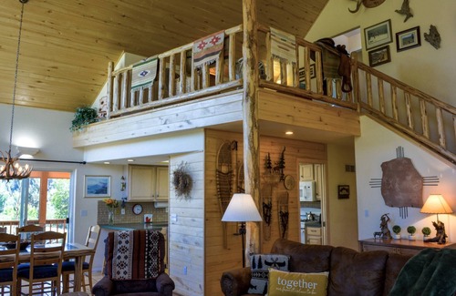 Pagosa Springs House | Deck Creekside Cabin: Hot Tub, Downtown, Pet Friendly, Deck, 2 Living Spaces, Walk to Dining!