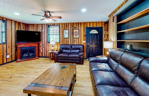 Elk Park House | Dog-friendly remodeled cabin with fireplace, mtn views, grill, deck, W/D, & AC