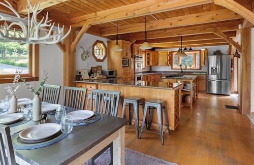 Lower Village House | Enjoy fall foliage from the hot tub!