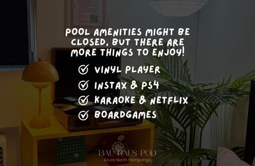 San Fernando Apartment | Entire 1BR for Family with PS4, Instax & Spacious Balcony with Pool & City View