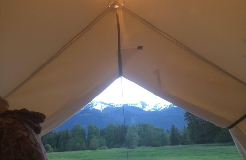 Joseph RV Rental | Evans Farm ~ Glamping Tent at the base of the mountains outside Joseph, Oregon.