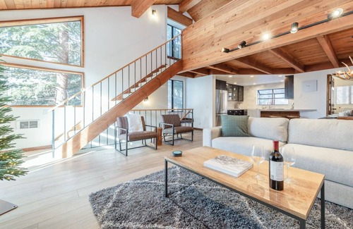 Mammoth Lakes House | Fall Availability! Bright, Alpine Townhome with Shared Hot Tub, Just a Short Stroll to Town!