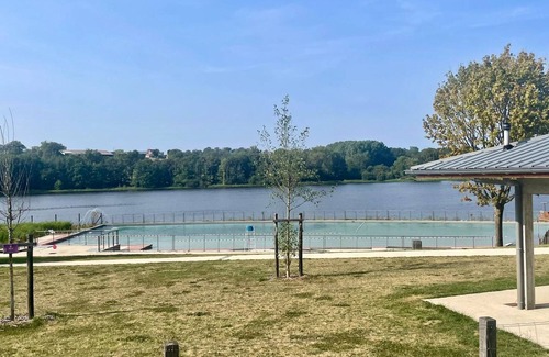 Treignat Cottage | Family chalet in campsite with natural pool