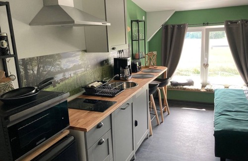 Friedrichswalde Apartment | Ferienwohnung "zur Biberburg" Eg-kranich, 68qm, 2 Schlafzimmer, Terrasse, max 4 Personen