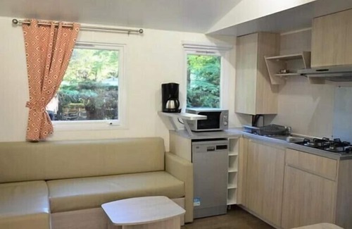 Rieux-de-Pelleport House | Flower Camping LES MIJEANNES * - Mobile home Premium 33m2 CLIMATE - 3 bedrooms +TV + dishwasher 6 people