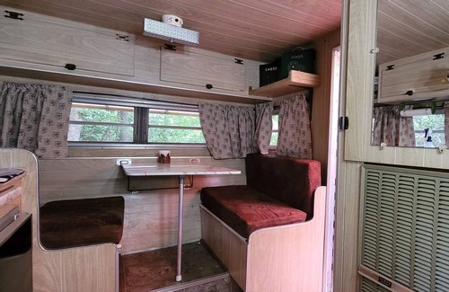 Hartford House | Foraging Orange vintage 60's camper near Rafting