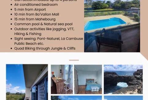 Le Bouchon Apartment | Fully Furnished Beach-Front Studio (Monthly Rental)