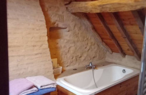 Lurcy-Levis Bed & Breakfast | Gite:bedroom with bathroom, pantry, kitchen