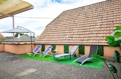Pfaffenheim Apartment | Grande terrasse, route des vins, domaine viticole 'riesling'