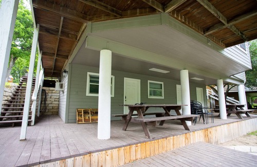 New Braunfels Ski Chalet | Guadalupe Riverfront 4BR w/Deck Firepit Views