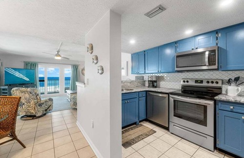Biltmore Beach Condo | Gulf Front Paradise - Large Wraparound Balcony at Family Friendly Mariner West