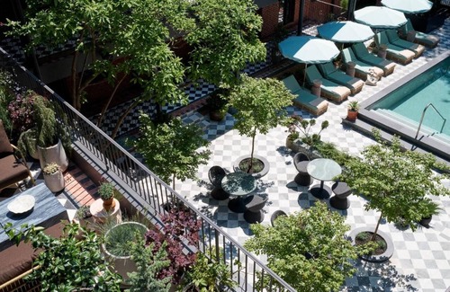 Olde Richmond House | Heated Outdoor Pool and Sauna at Intimate Suites - An Urban Retreat in Fishtown