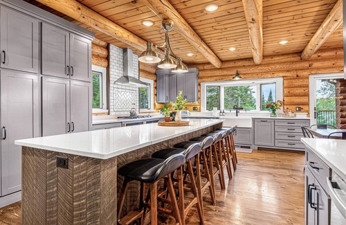 Stone Lake Cabin | HEATED POOL! Private Lake Lodge - Sleeps 76+! 13,000SF, 850' Shoreline, 54 Beds!