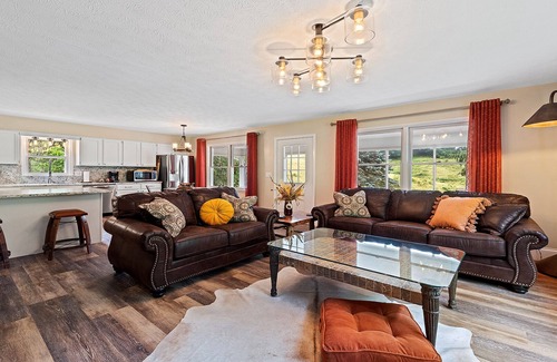 Waynesville House | Heath Retreat Guesthouse - fishing pond, hot tub, and fire pit- family friendly!