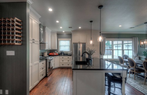 Fredericksburg House | Herber Haus, 6-7 blocks from Main St, Outdoor firepit, Game Room with Pool Table