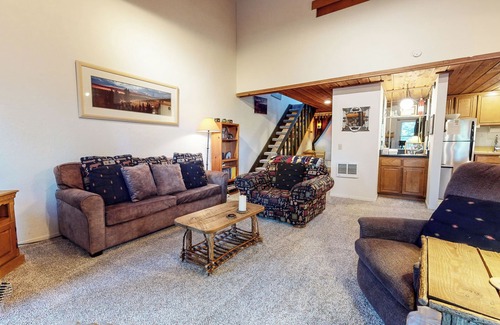 Mammoth Lakes Condo | Homey Condo, Right Across from The Village! Forested Setting & Balcony