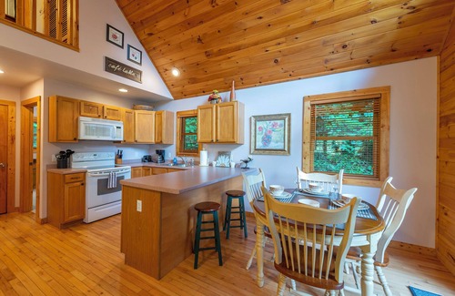 Burnsville Cabin | Hot Tub+River Views, Grill, Fireplace! Mtn Views, Private, 5 Min to Burnsville!