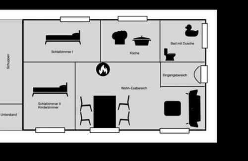Bad Segeberg House | Kleine Kate - Ferienhaus, Dusche, WC, 2 Schlafräume